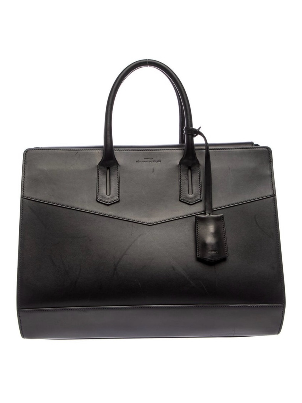 Byredo Black Structured Leather Laptop Tote